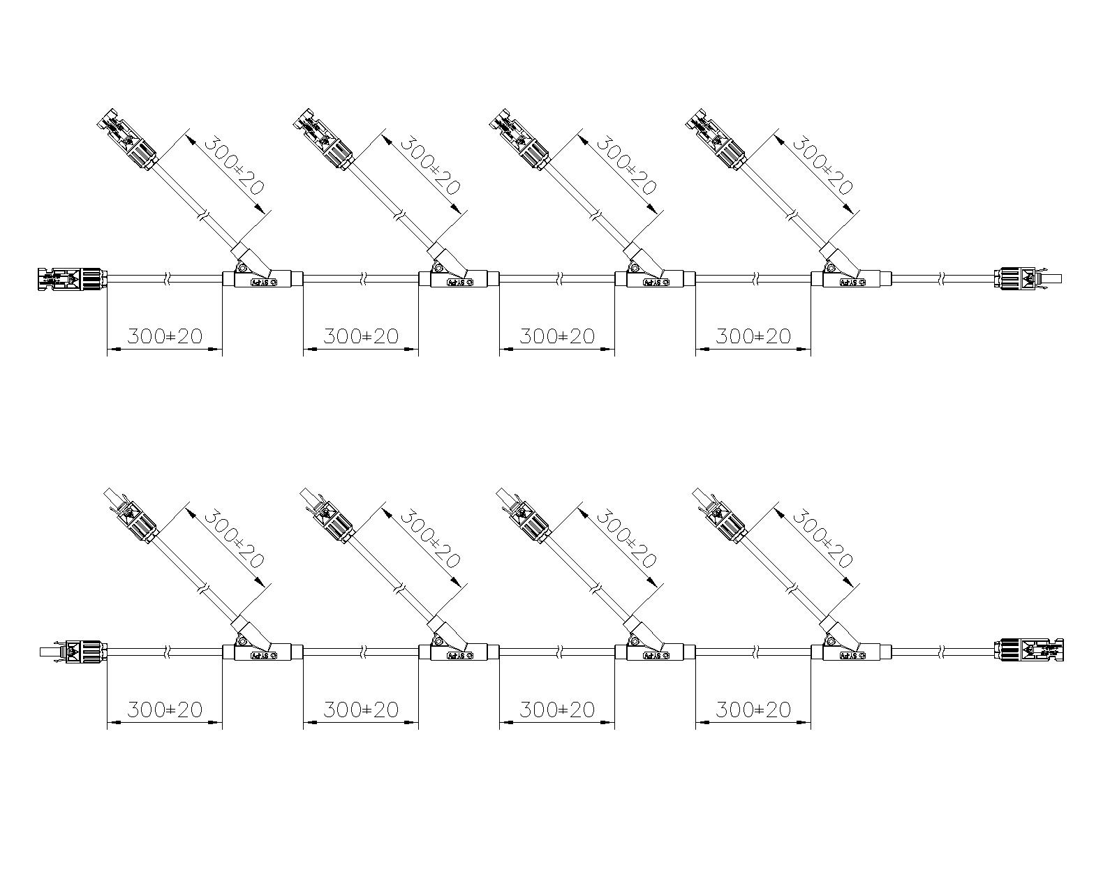 6 to 1 Cable, Solar Y Connector Solar Panel